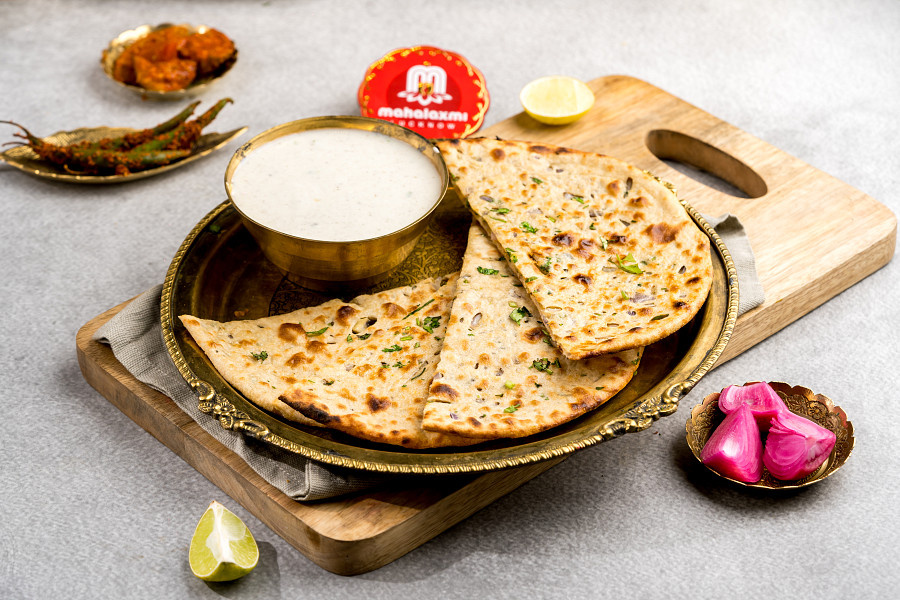 Onion Paratha With Raita