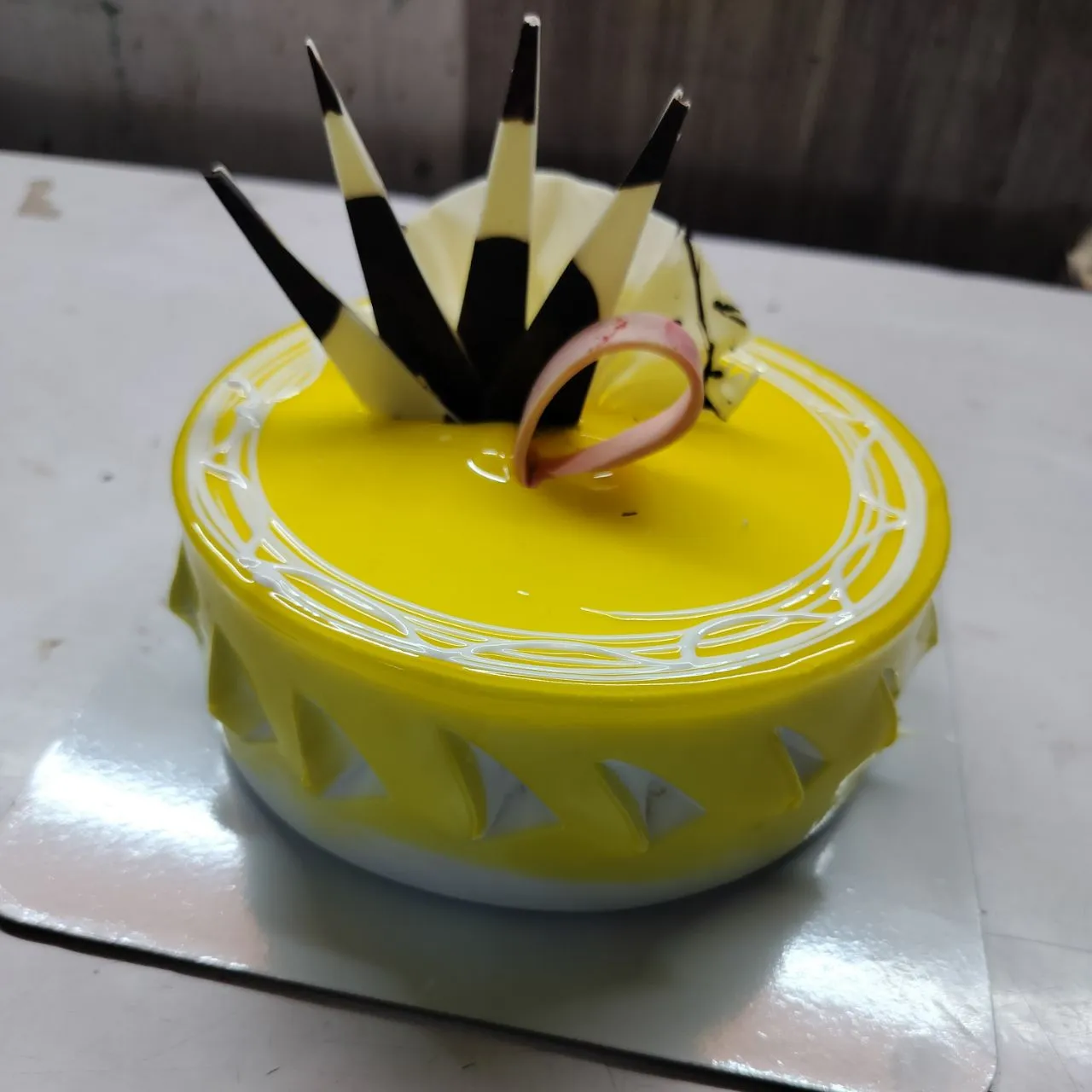 Mango Mirror Glaze Cake