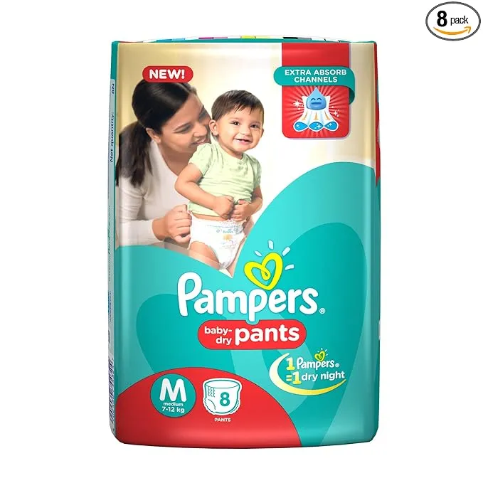 Pampers Baby Dry Pants M 8 Pieces
