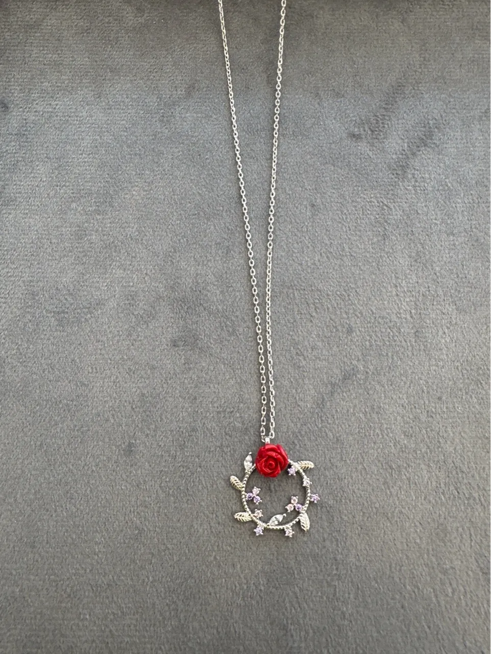 Floral Ring Pendant Necklace view 2