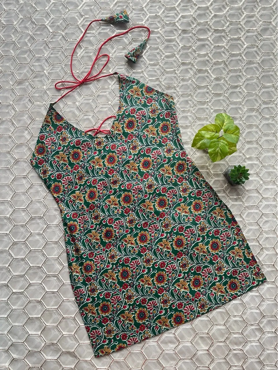 Floral Halter Neck Kurti view 3