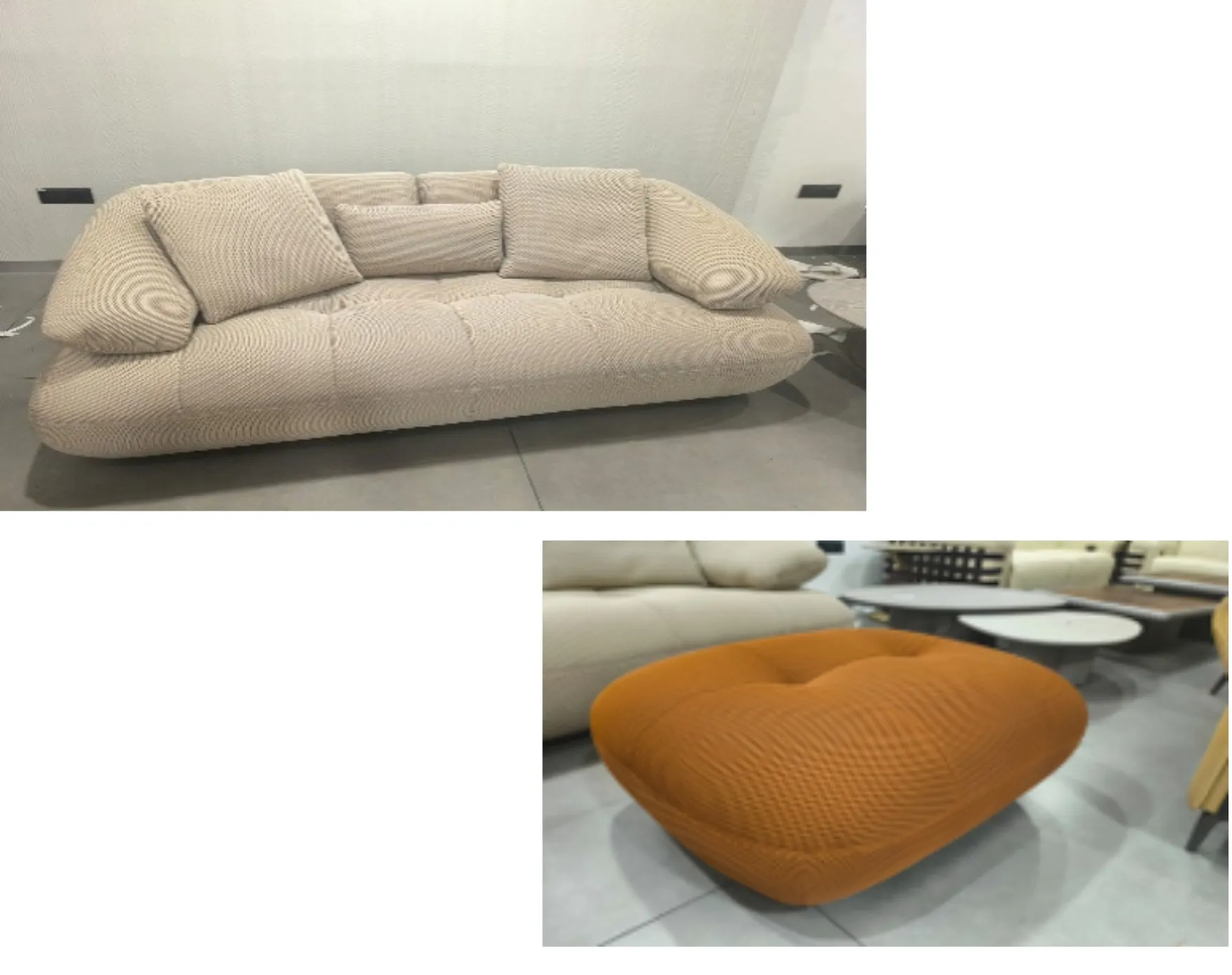 Beige(110)Plush Sofa view 2