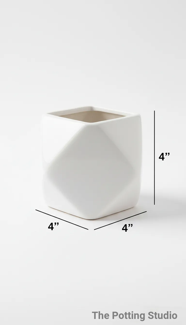 Geometric Ceramic Planter 4"H & 4"W