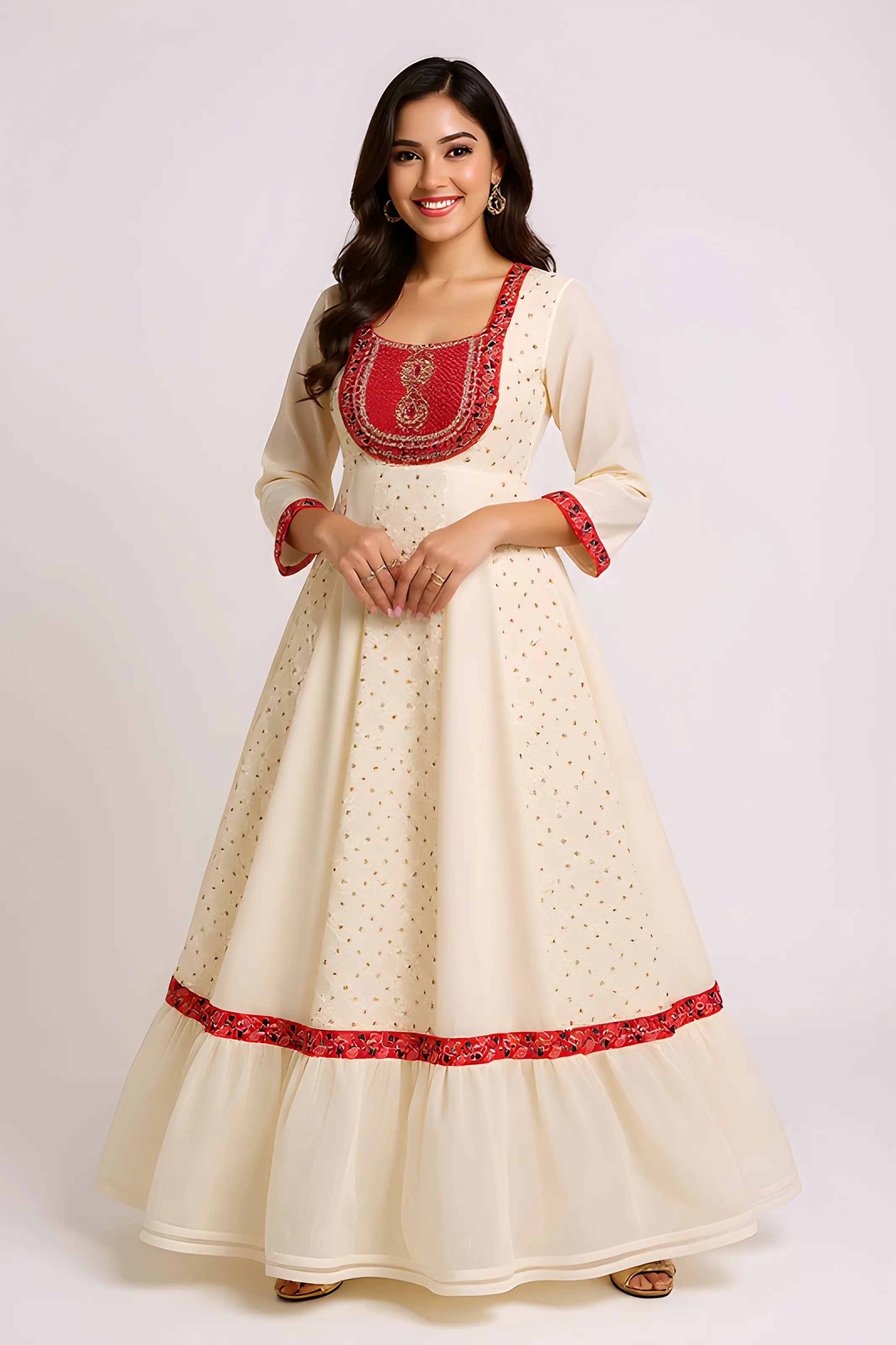 Embroidered White Frock