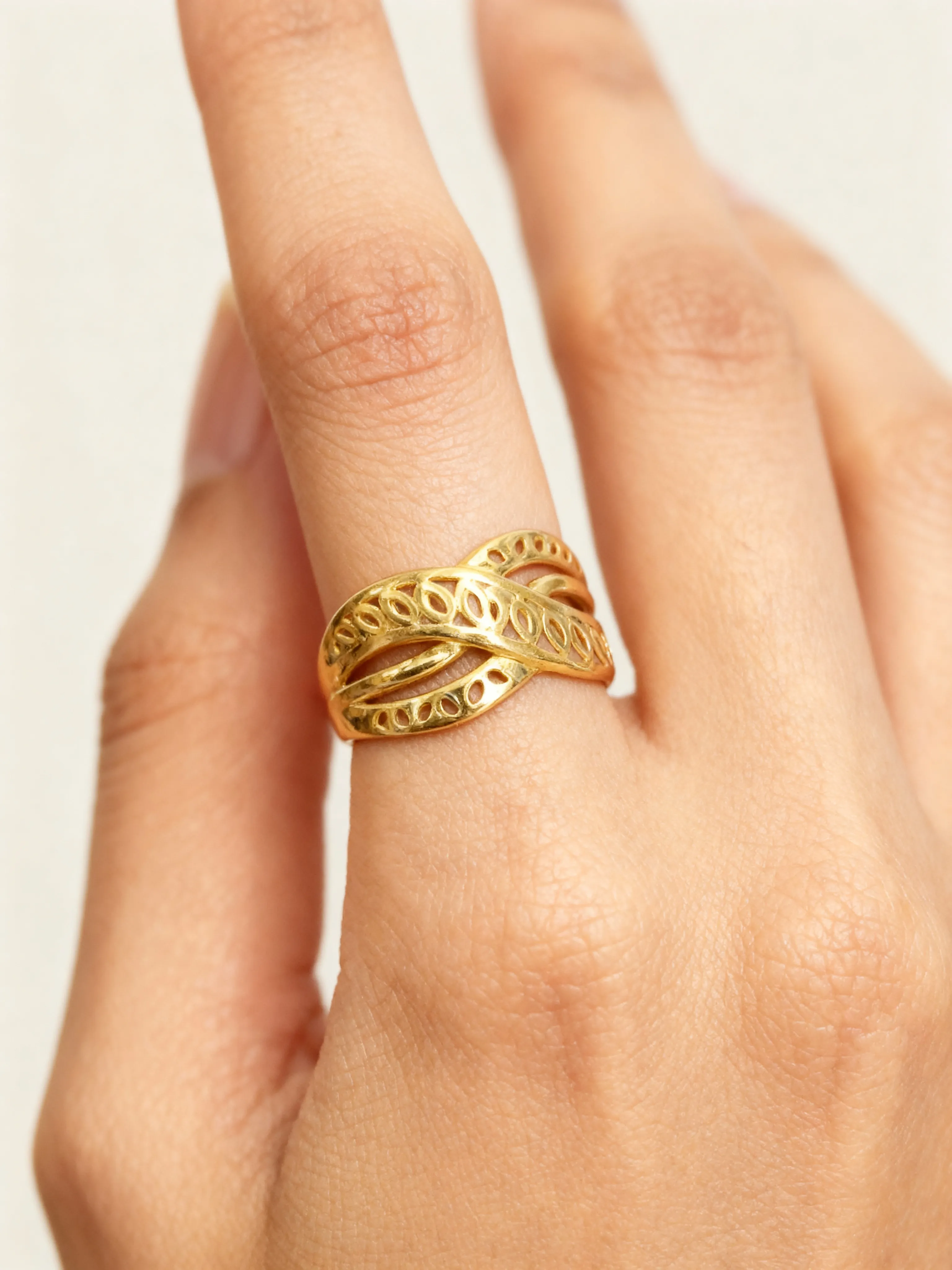 Gold Filigree Band Ring