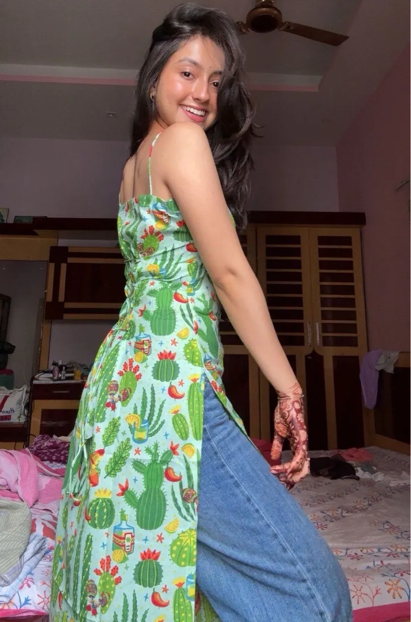 Noodle Strap Printed Kurti view 4