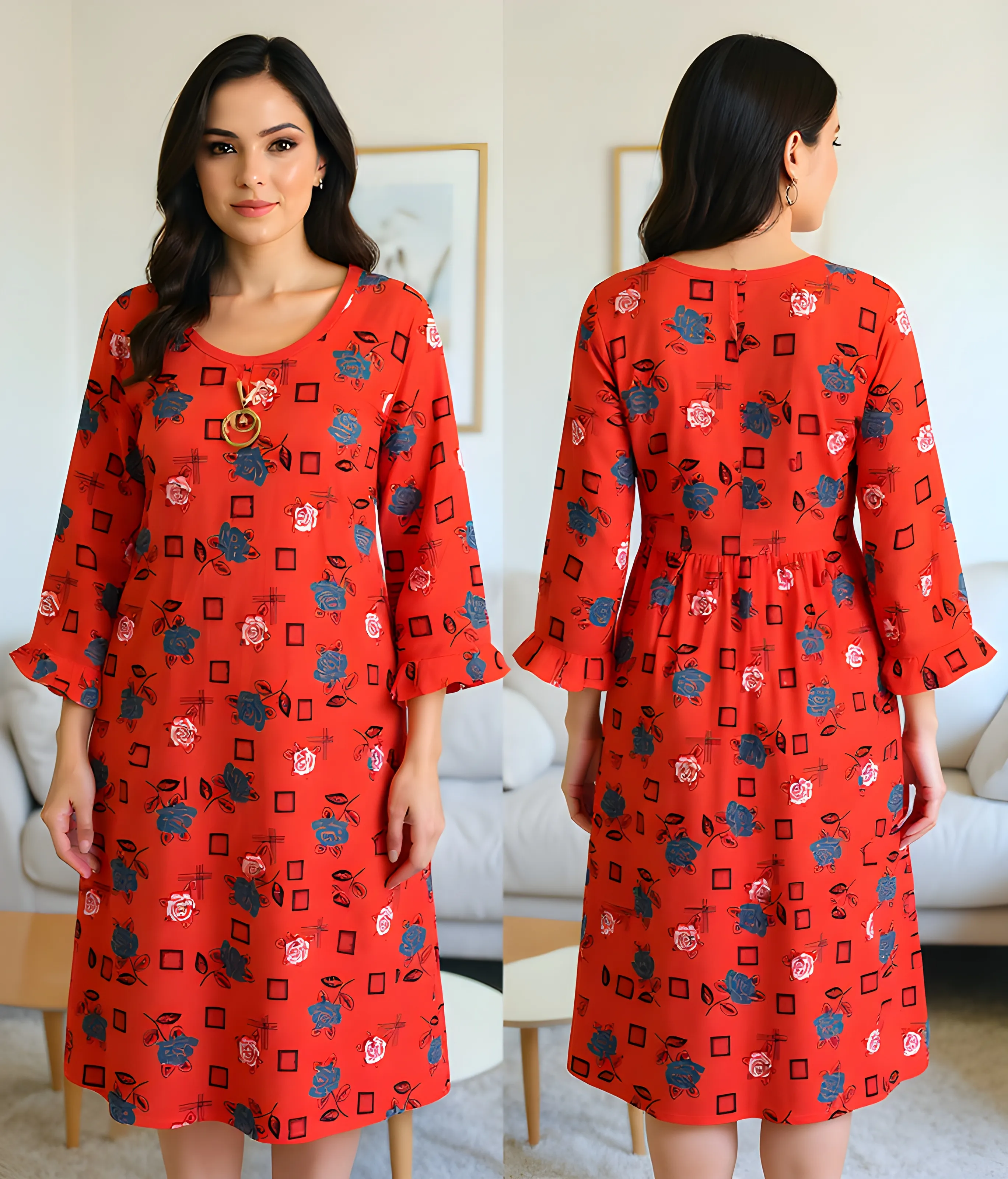 Floral Print Kaftan