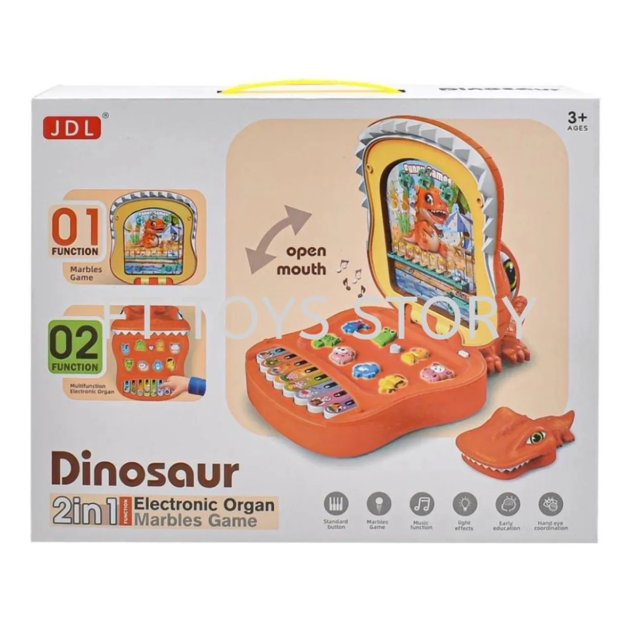 JDL Dinosaur 2-in-1 Electronic Organ and Marbles Game
