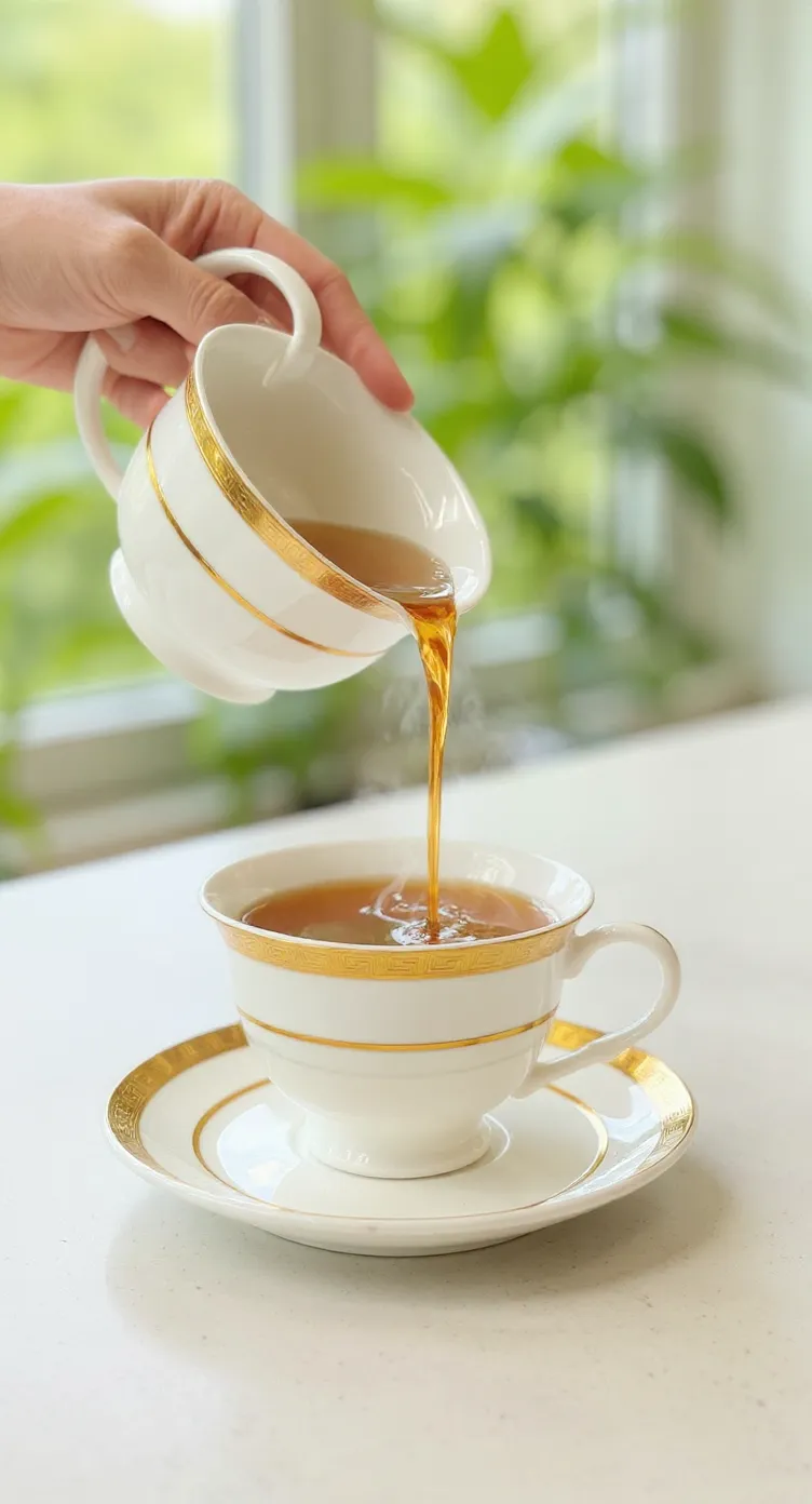 Gold Trimmed Teacup and Saucer Set