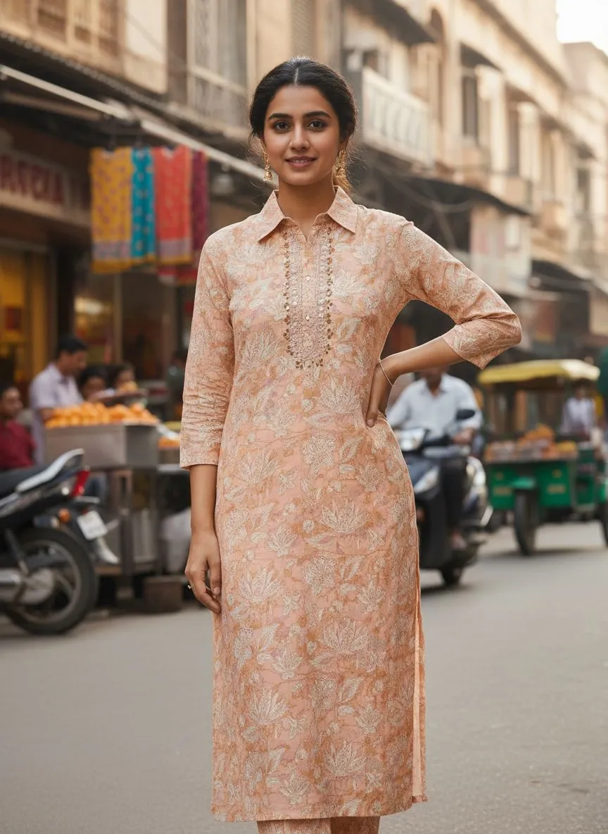 Pastel Embroidered Kurti