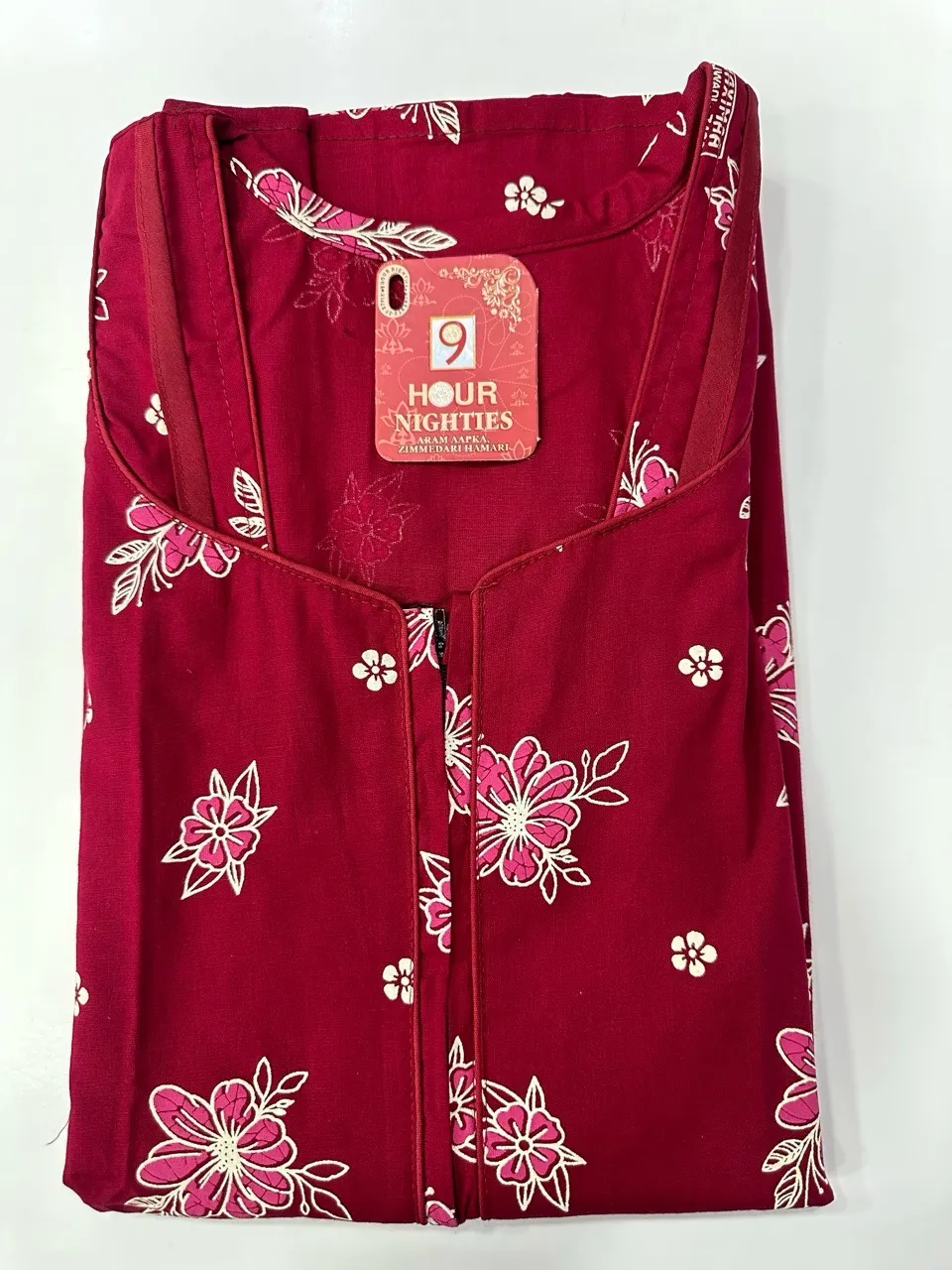 Long Zip Cotton Nighty