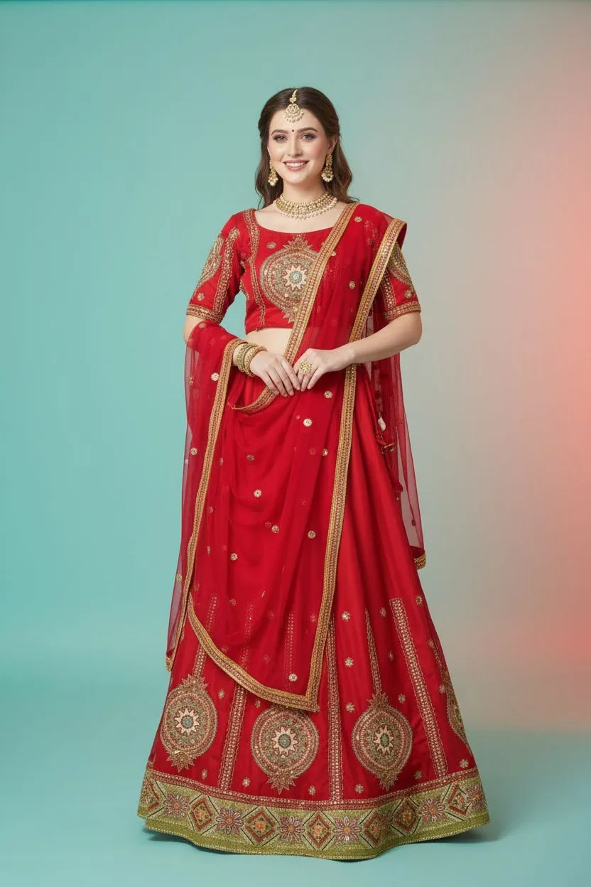 Red Bridal Lehenga