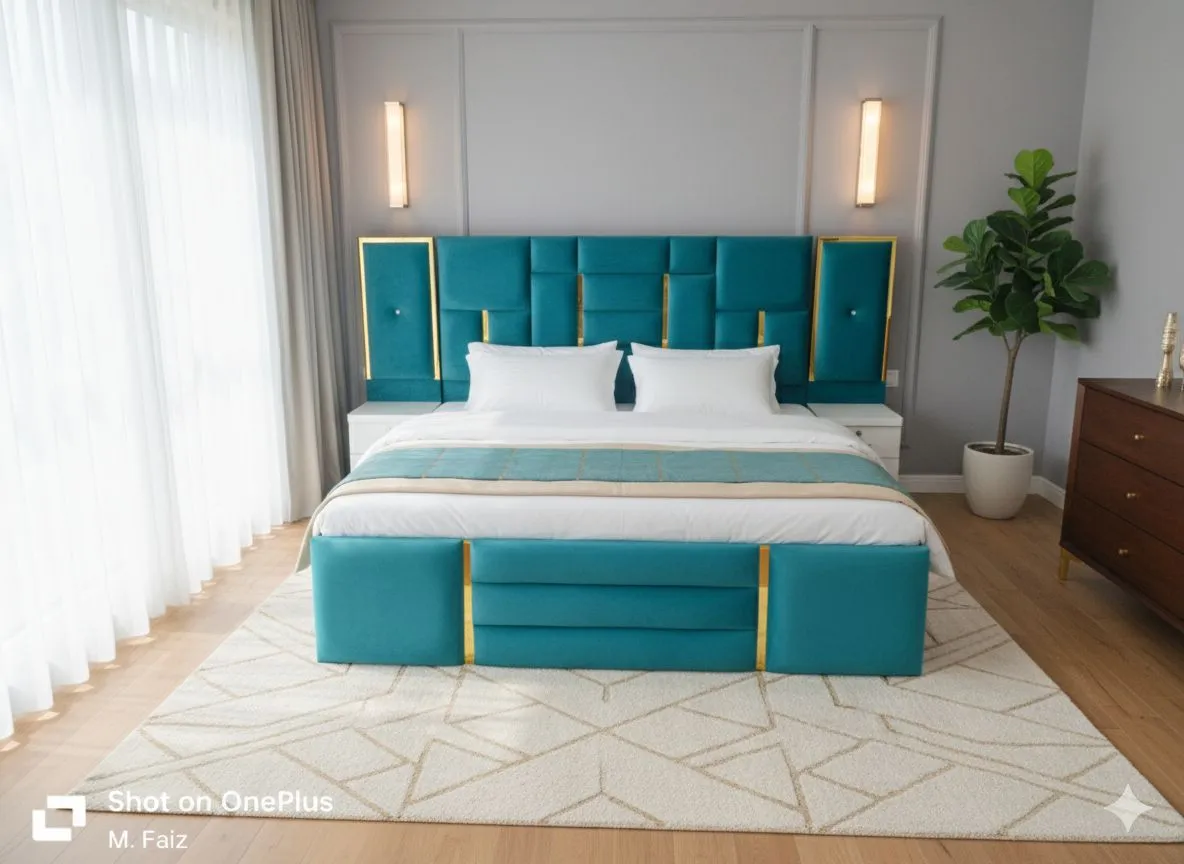 6x6 Bed With Side Table