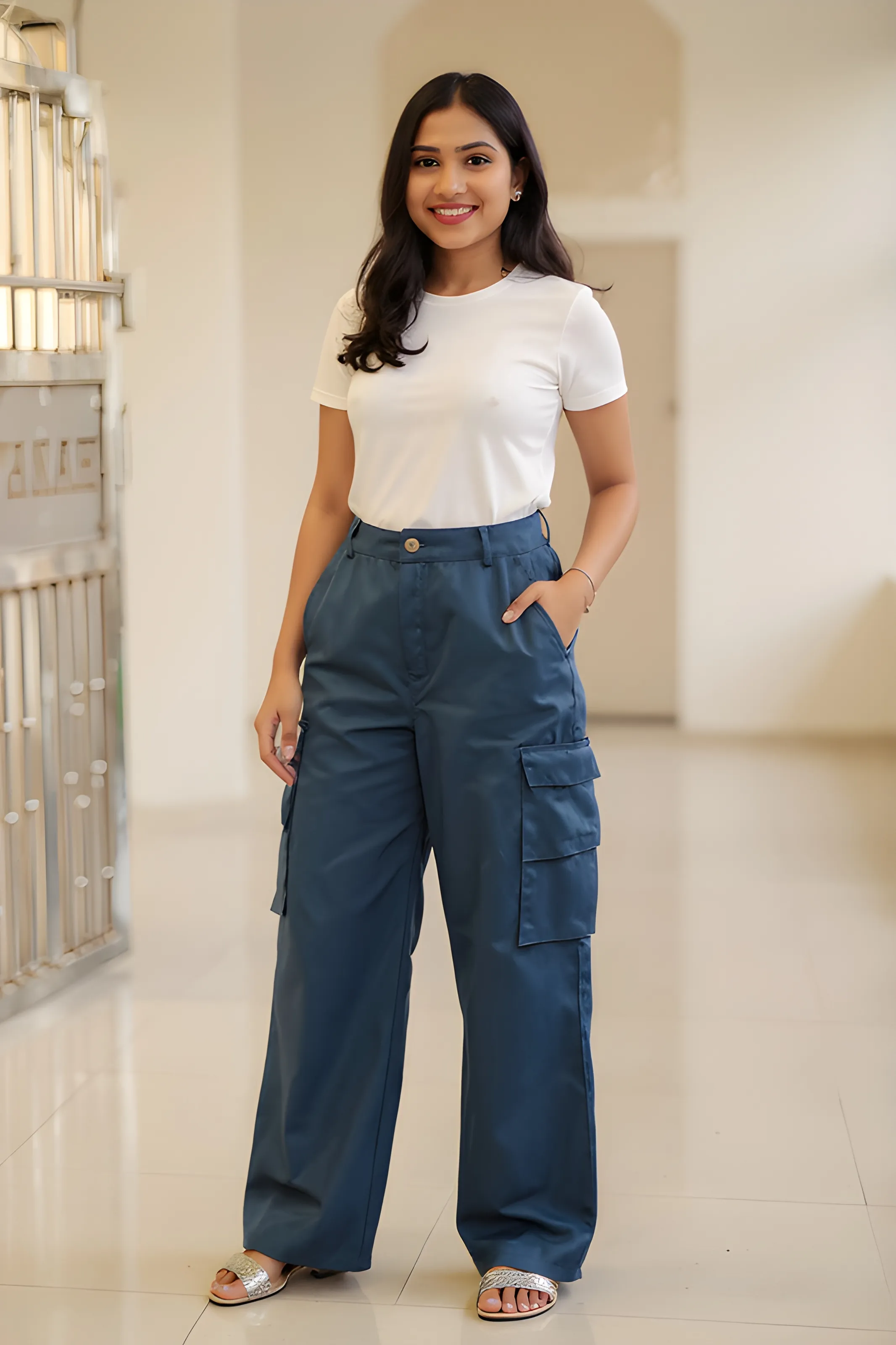 Navy Blue Cargo Skirt