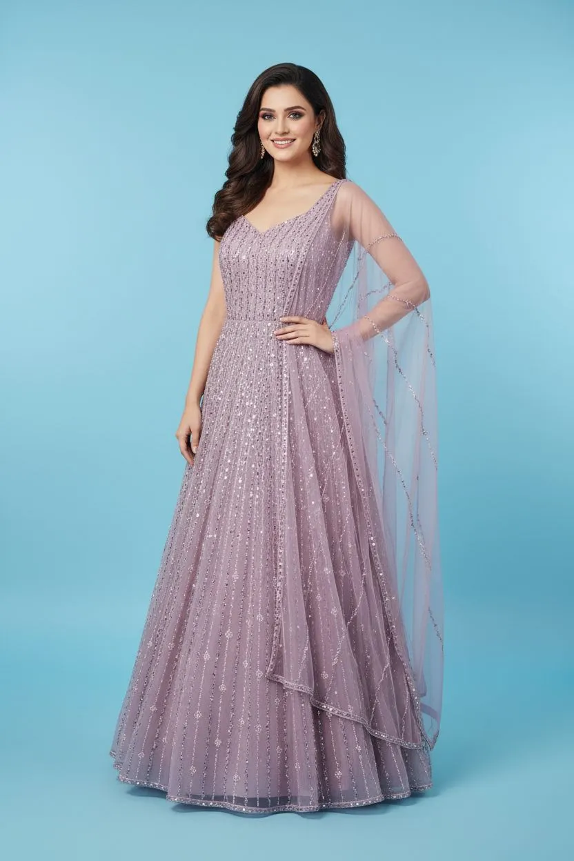 Lavender Beaded Gown