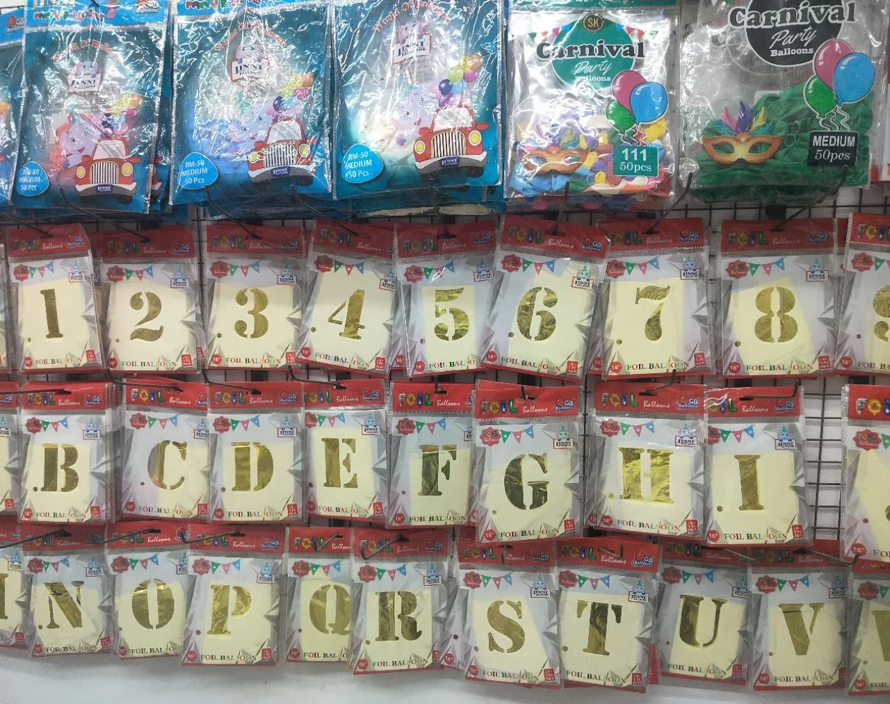 Carnival Party Balloons and Foil Balloon Numbers & Letters