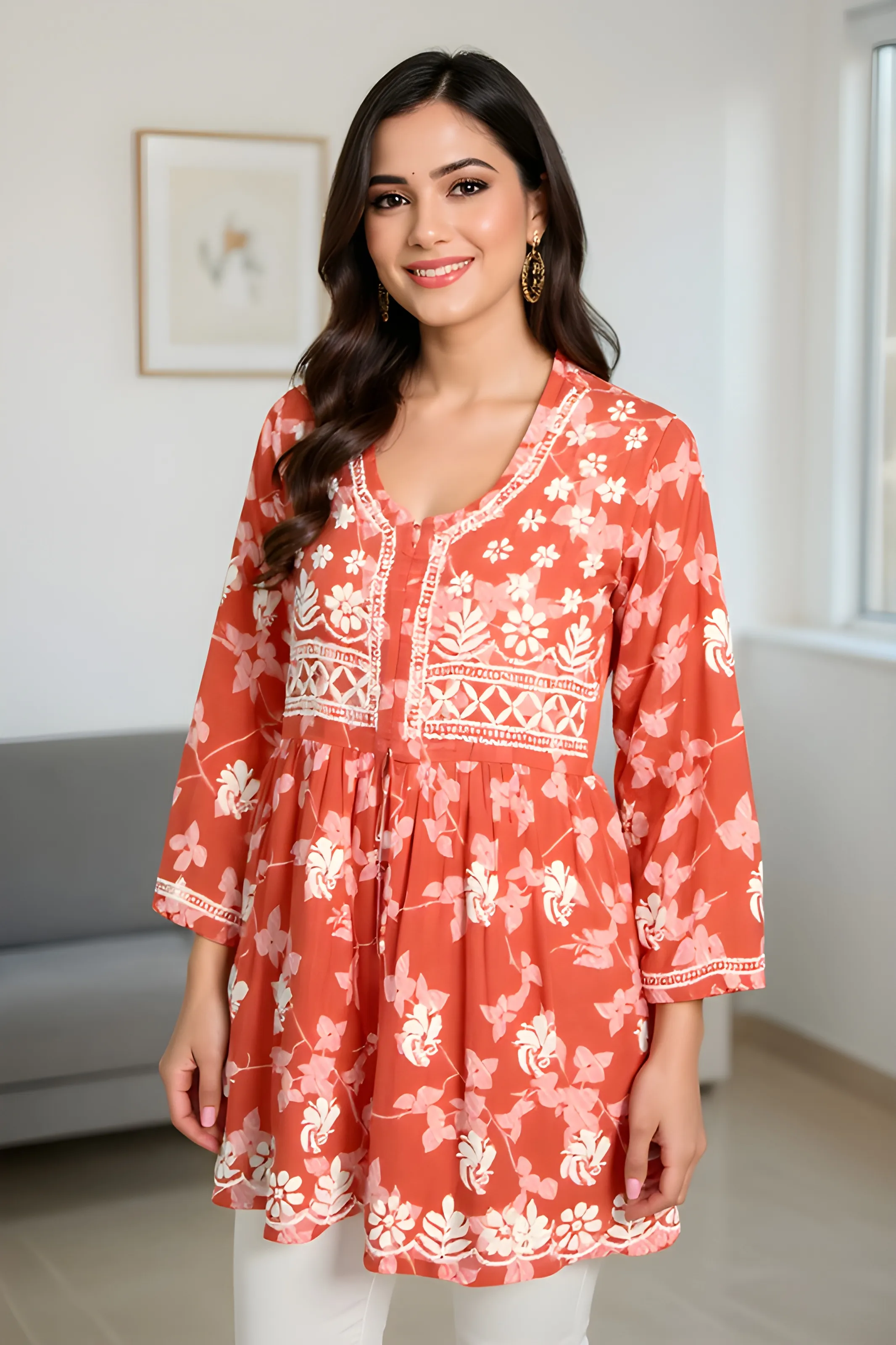Floral Embroidered Kurti