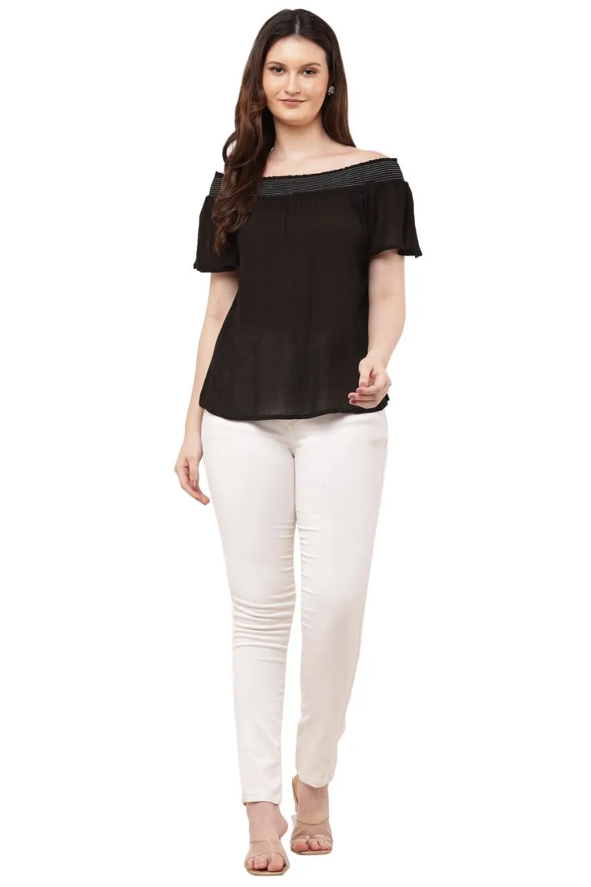 Black Off-Shoulder Top
