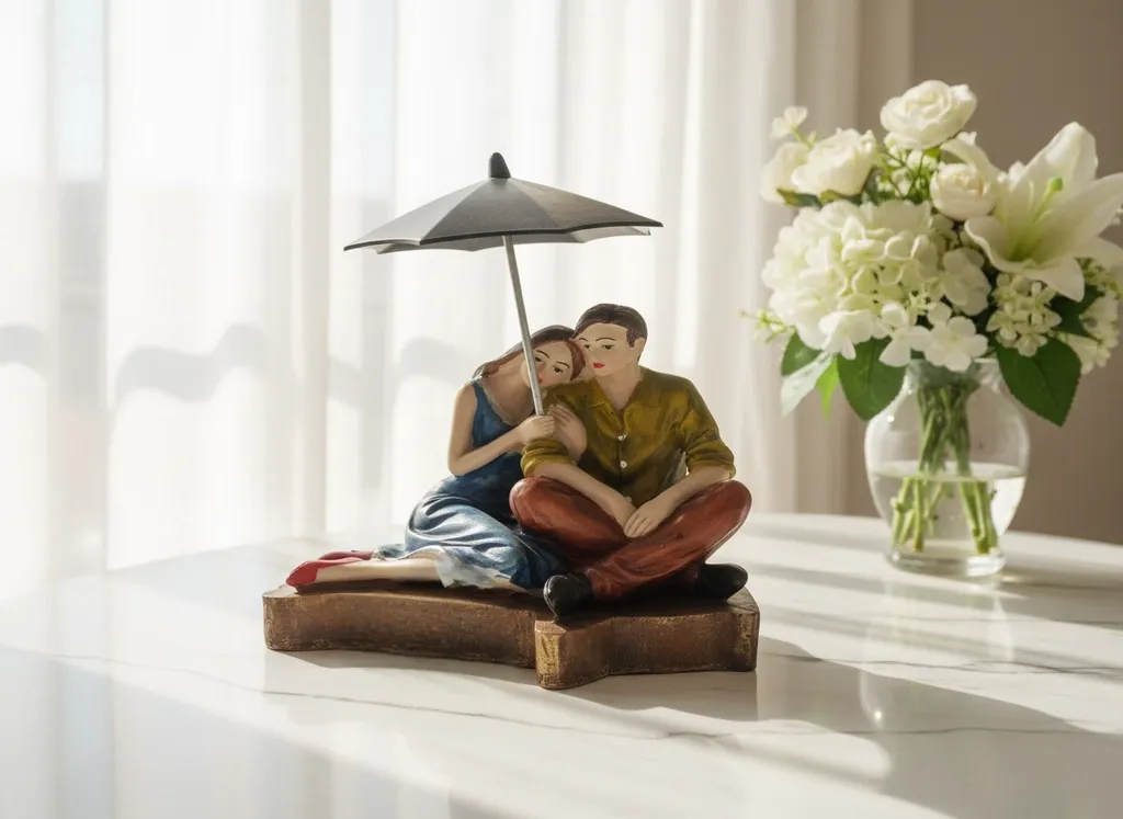 Old & Wood Couple Figurine