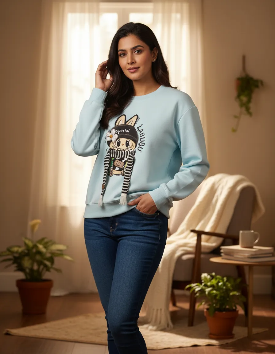 Labucu Cartoon Print Sweatshirt
