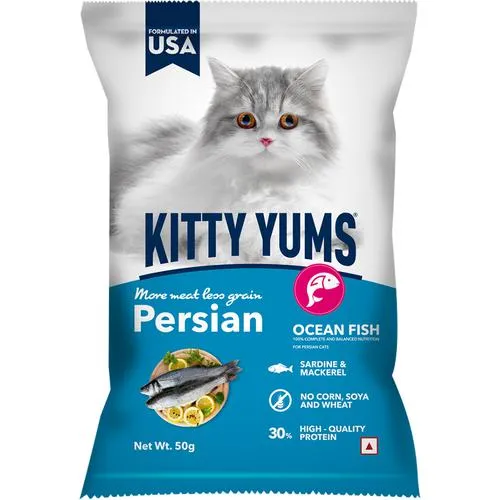 Kitty Yums Dry Cat Food - Persian, Ocean Fish like Sardines & Mackerel 50 g