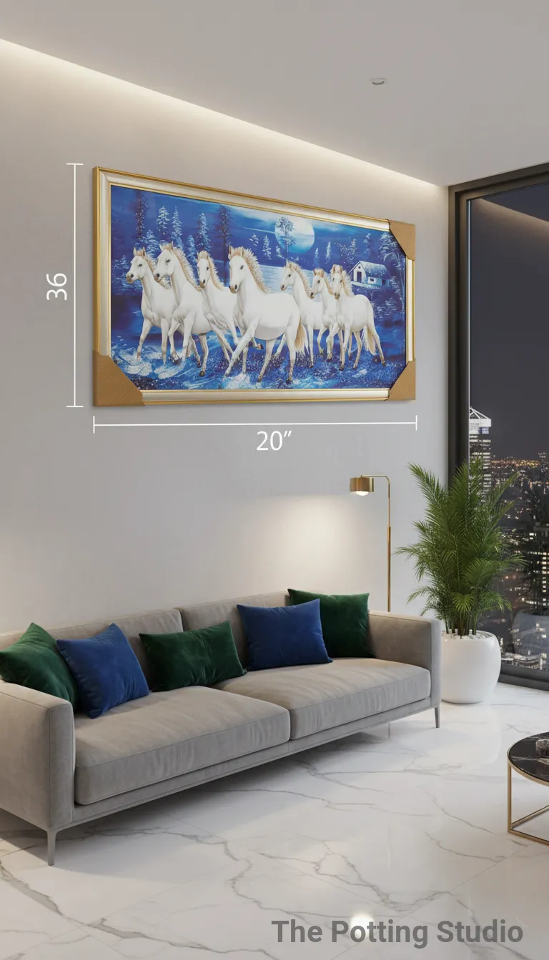White Horses Wall Art 20"H & 36"W