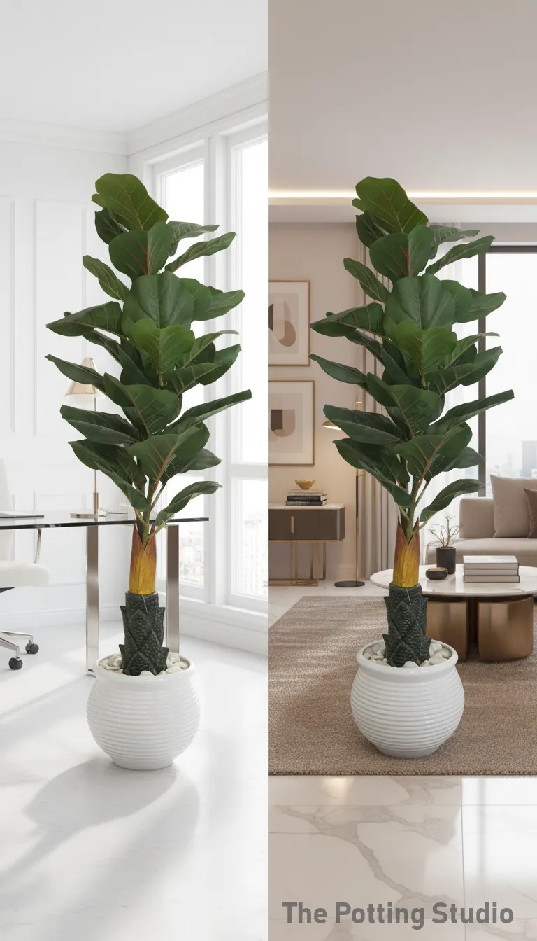 Artificial Fiddle Leaf Fig Plant UN Ceramic Pot 42"H