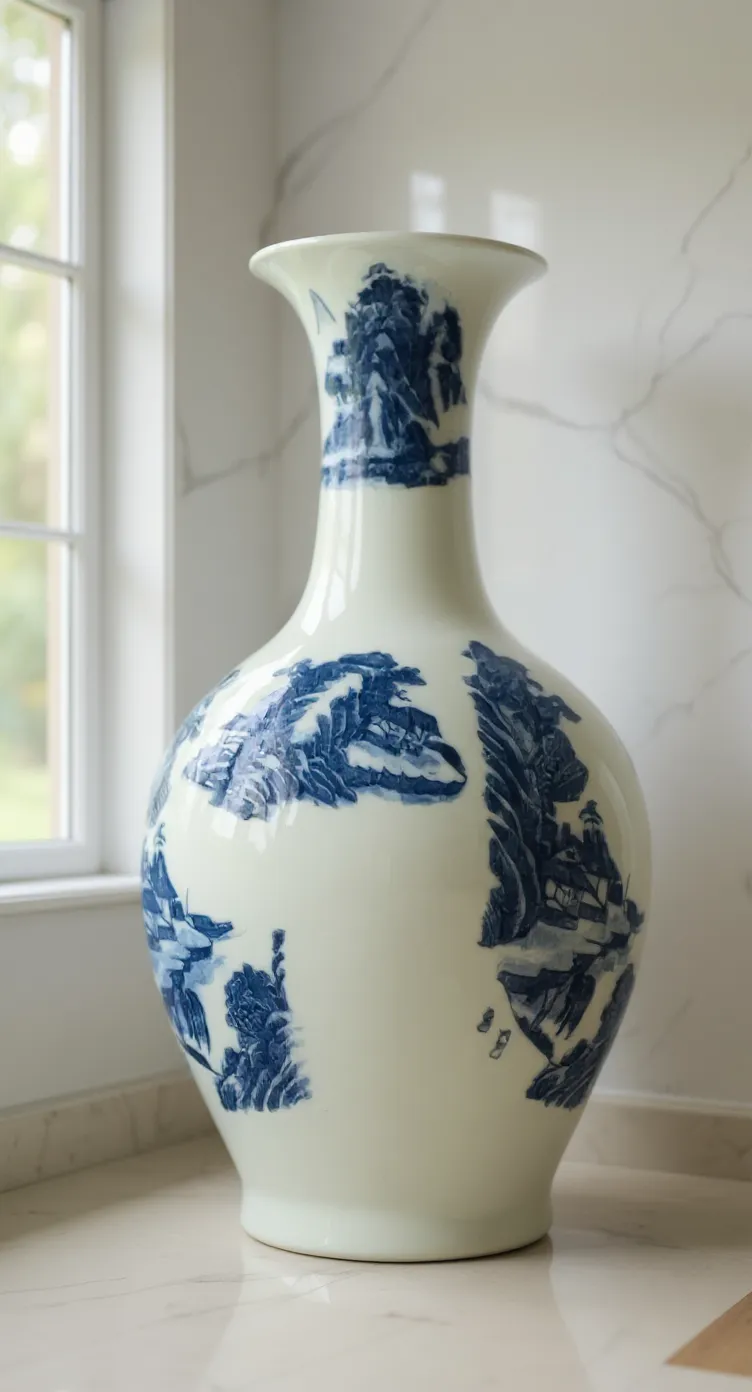 Blue and White Hanging Vase