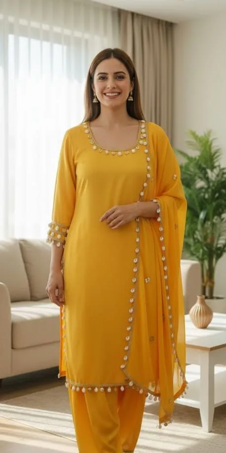 Karigari Pearl Embellished Salwar Suit