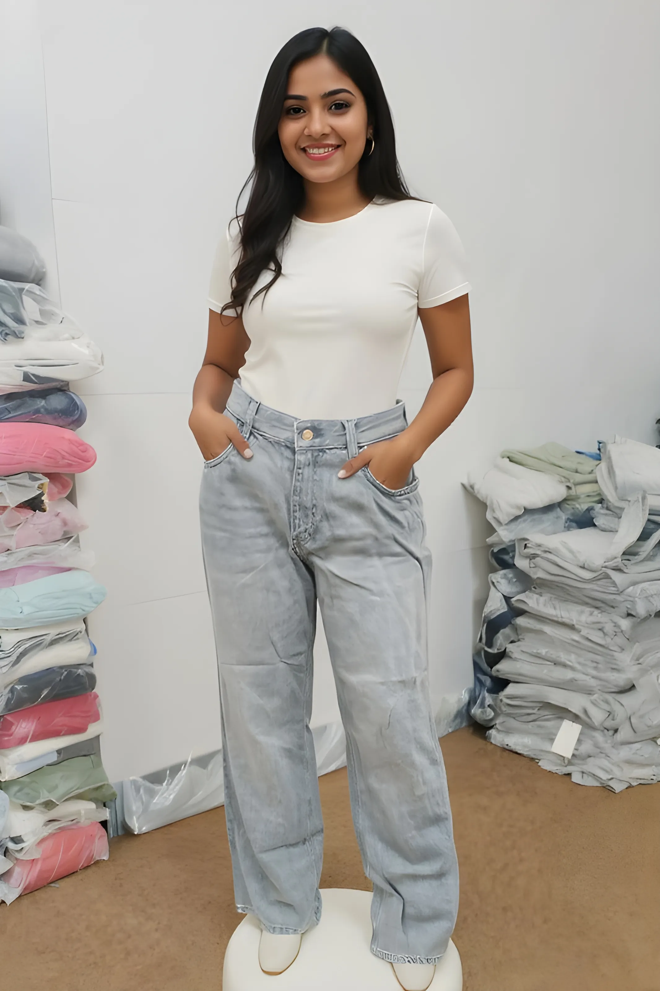 Grey Casual Denim Jeans