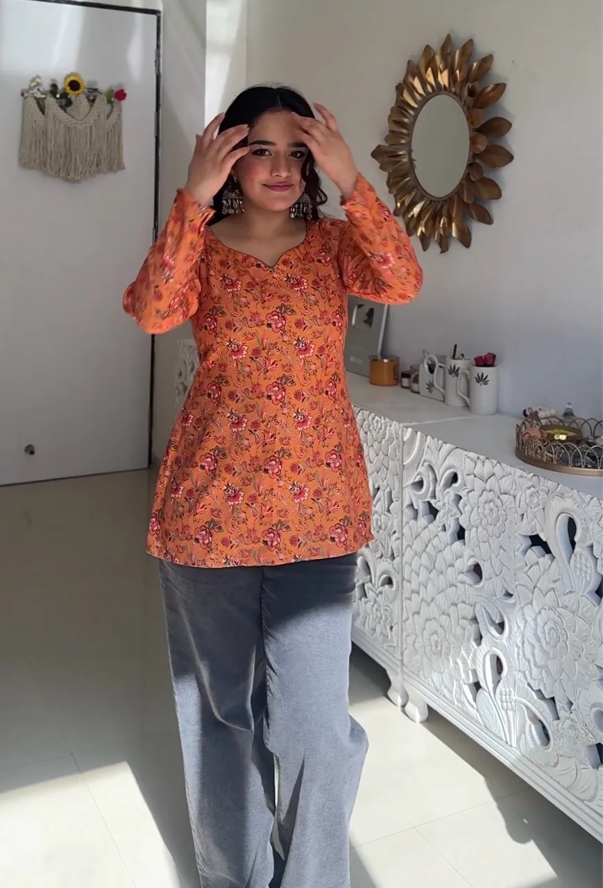 Woolen Corset Kurti with paan neck view 3