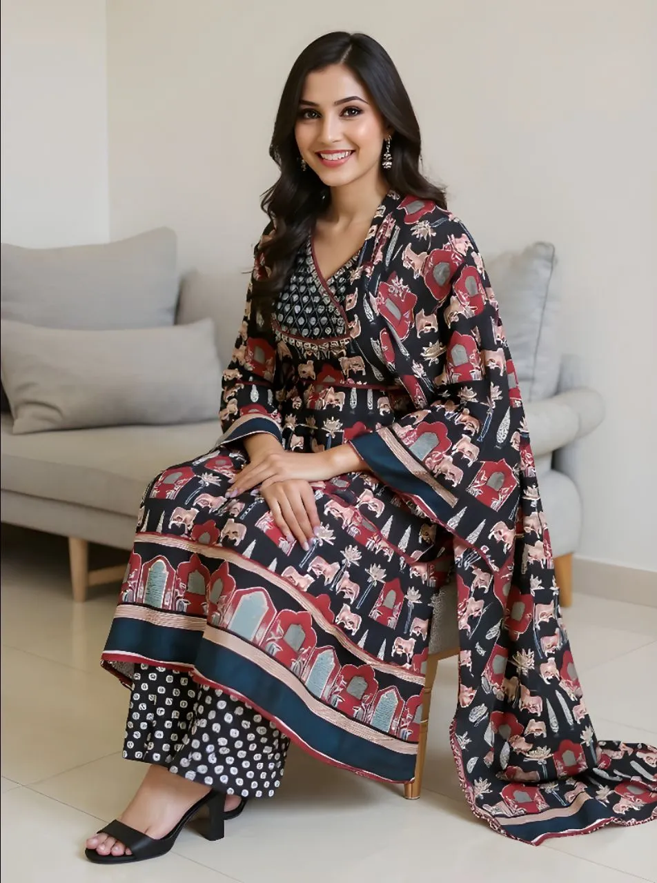 Karigari Ethnic Print Dress