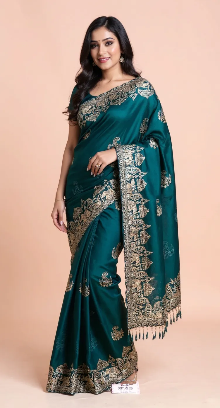Embroidered Bulk Cut Saree