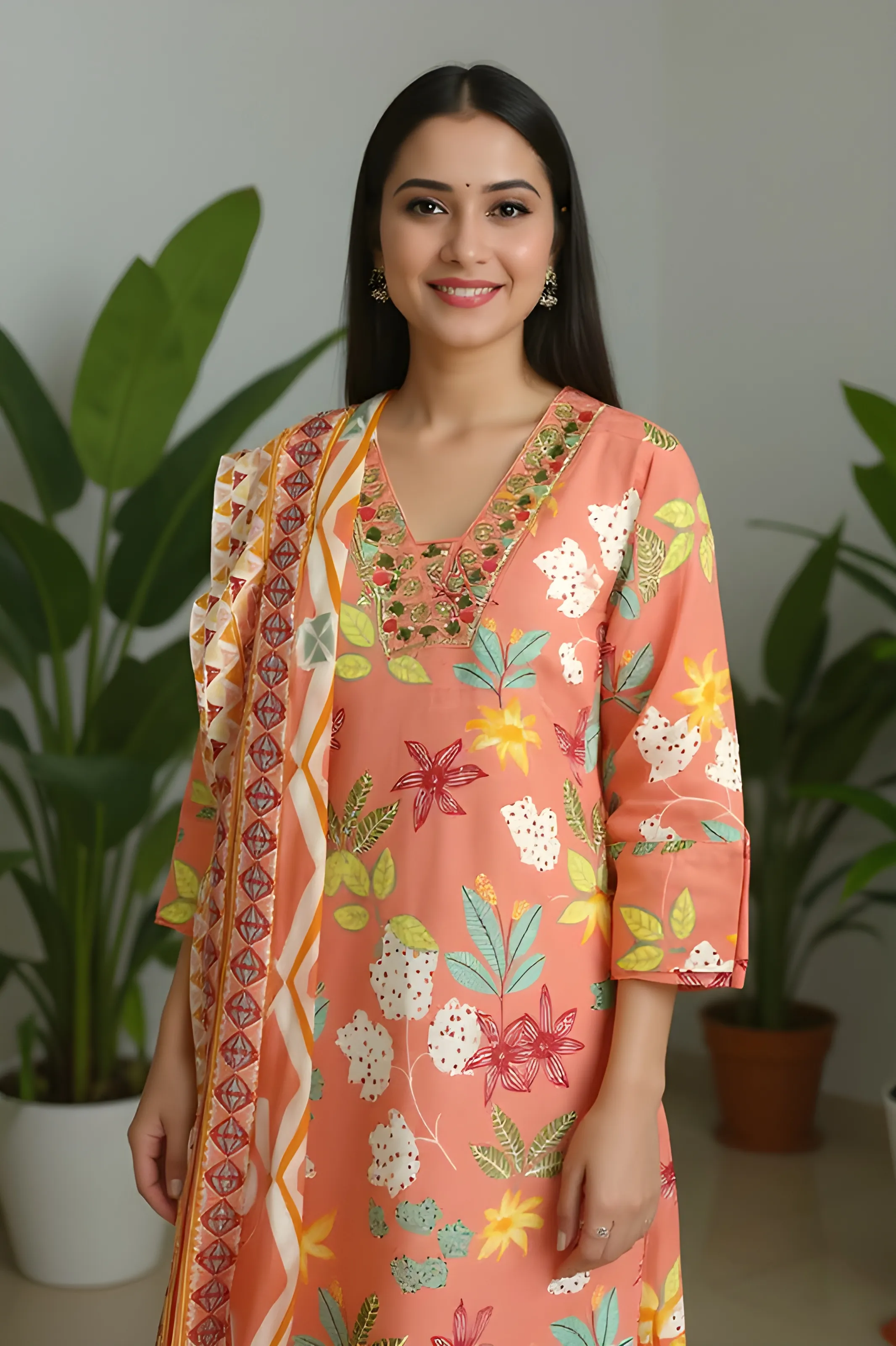 Embroidered Floral Kurti