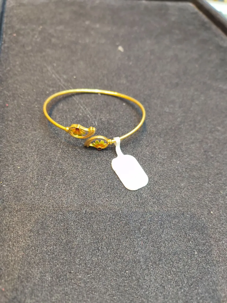 Gold Bangle with Floral Accents