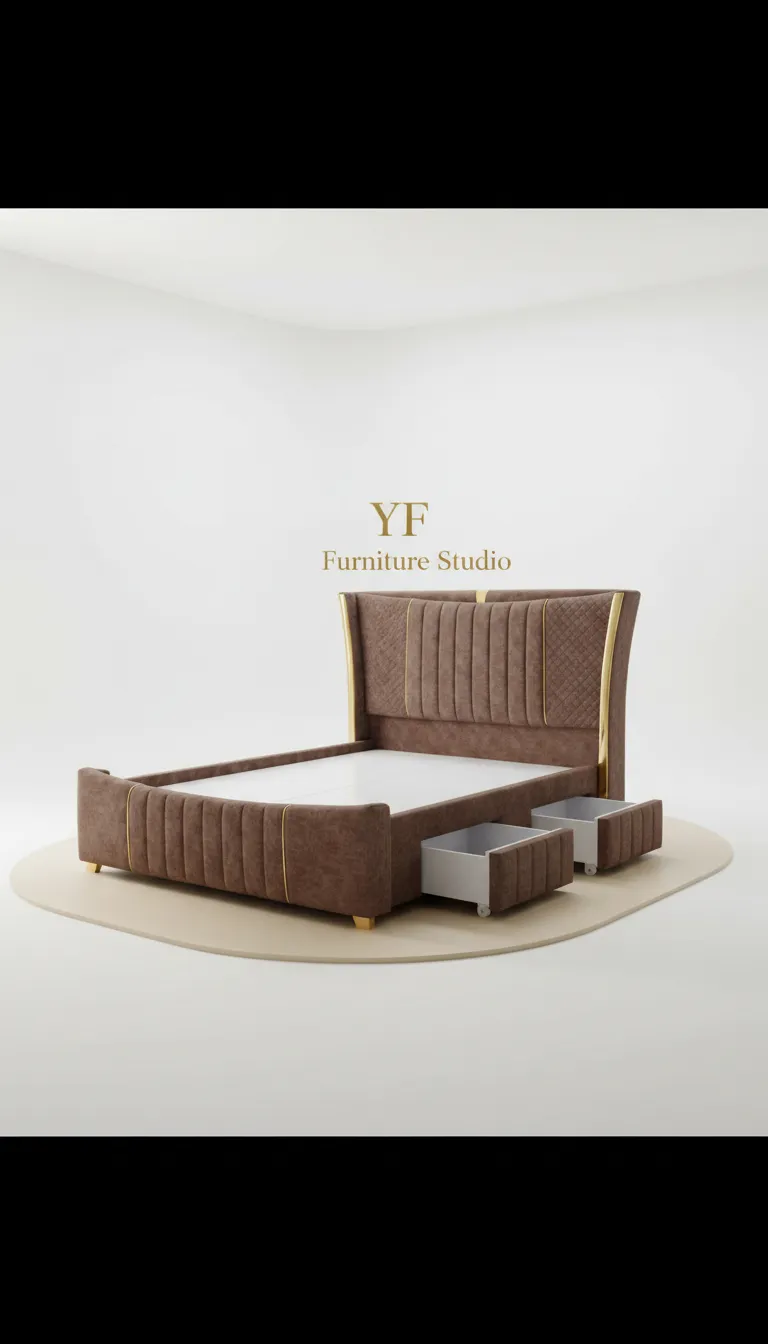 Upholstery Bed Gold Beeding