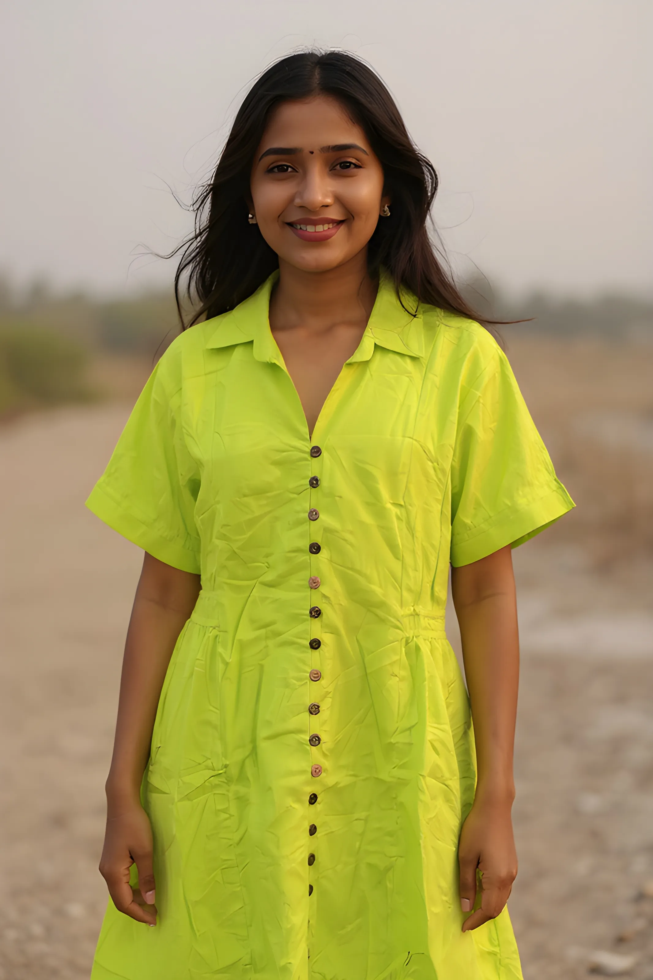 Lime Green Shirt Dress