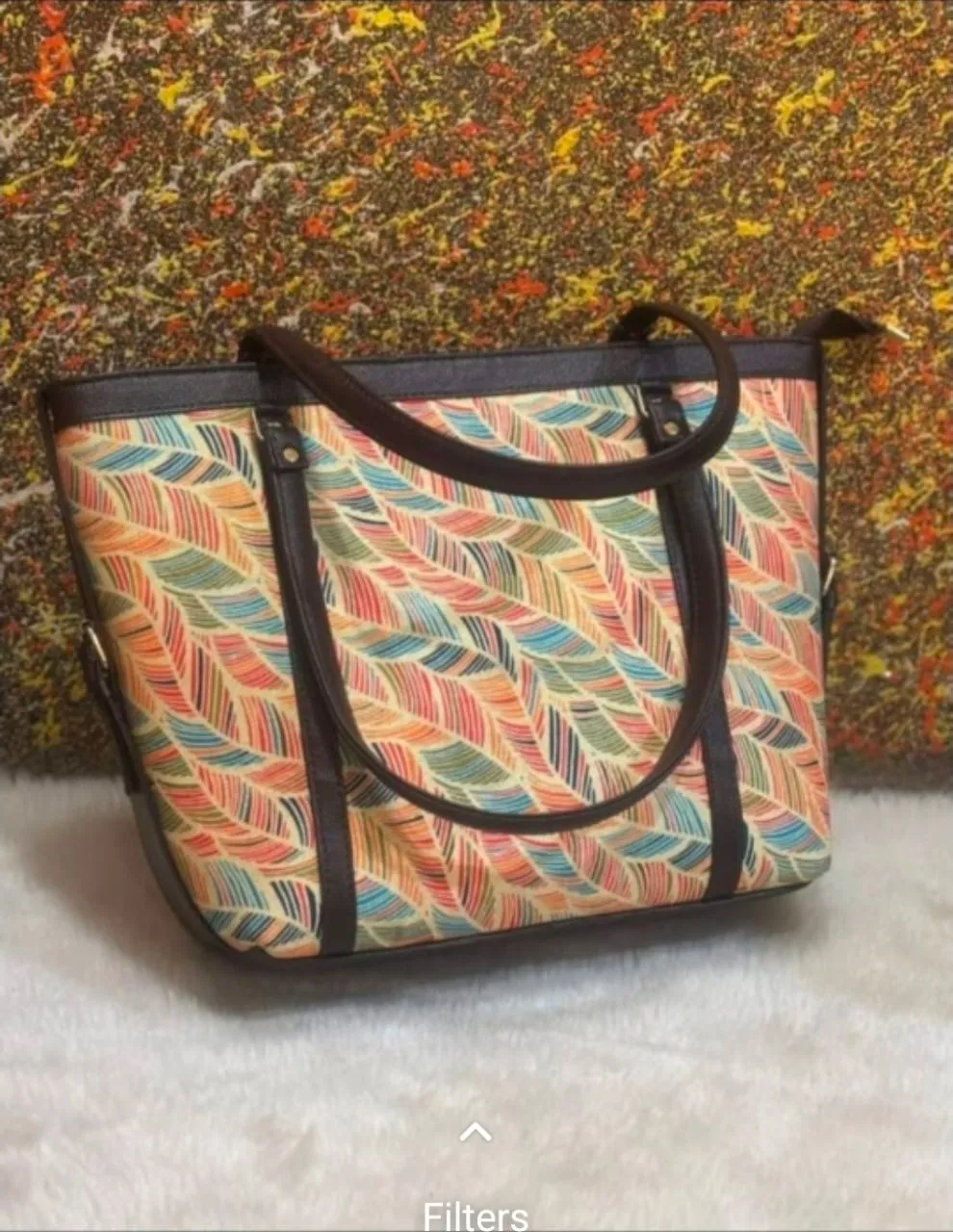 Feather Print Tote Bag