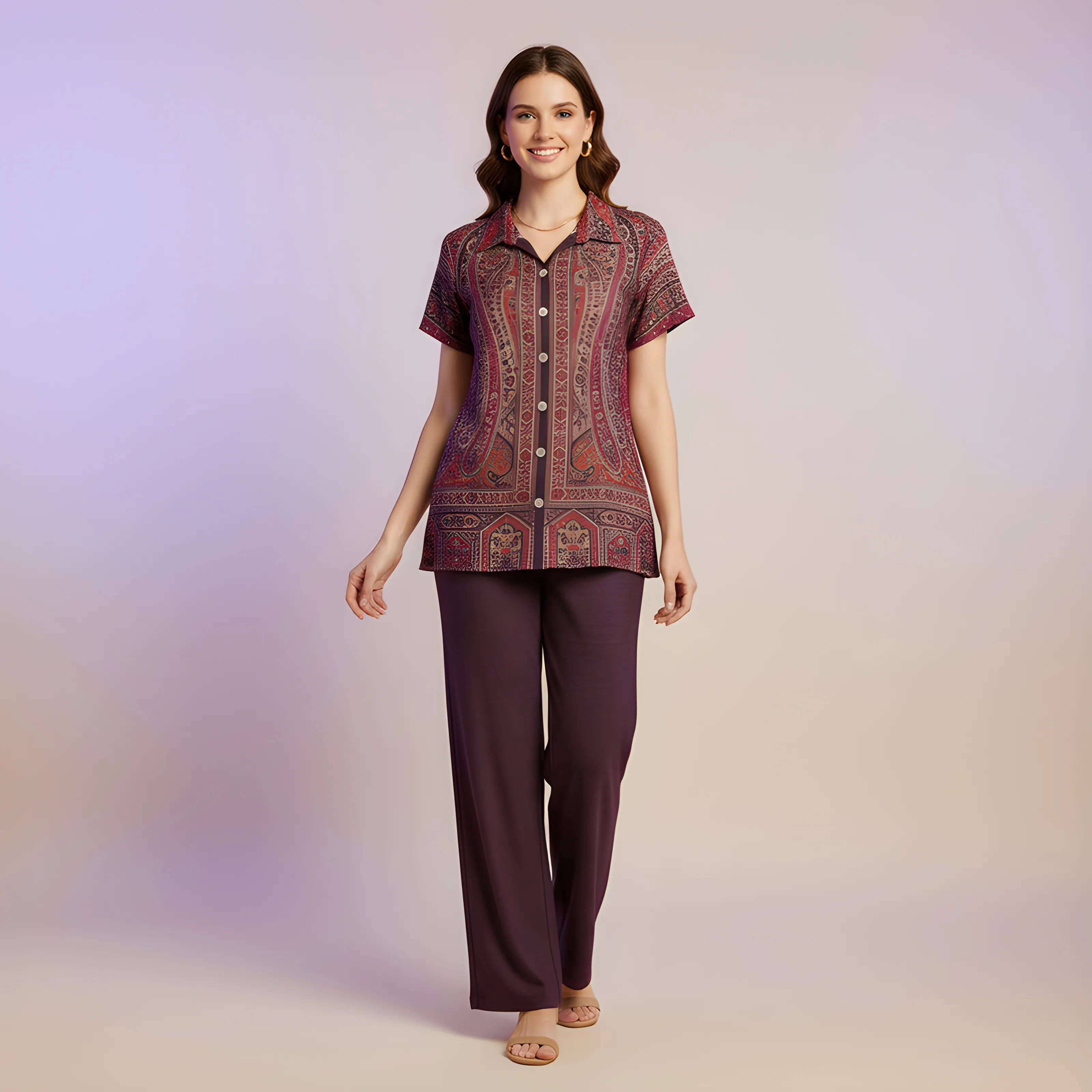 Paisley Print Jacket Set