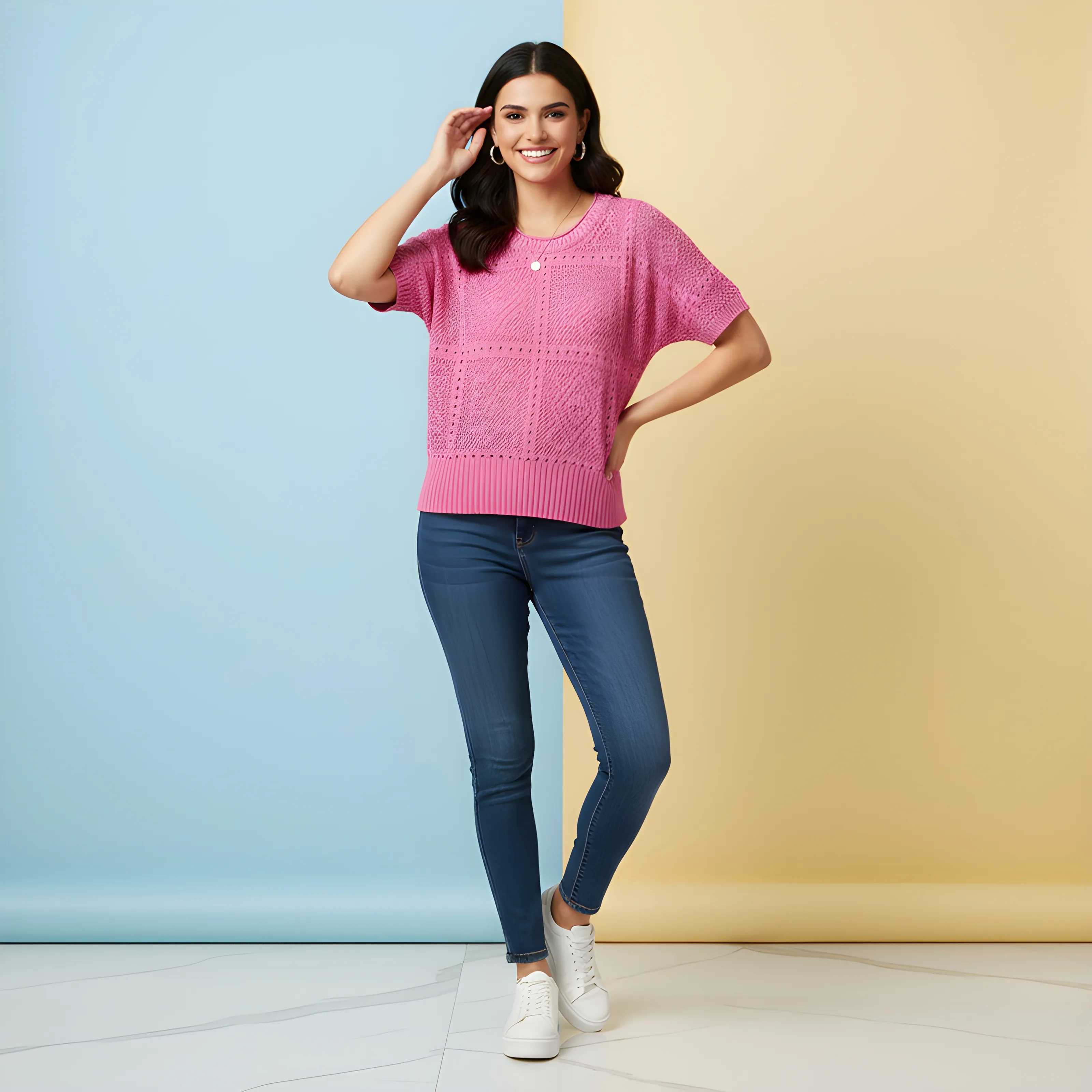 Tha Mirror Story Pink Knitted Top660