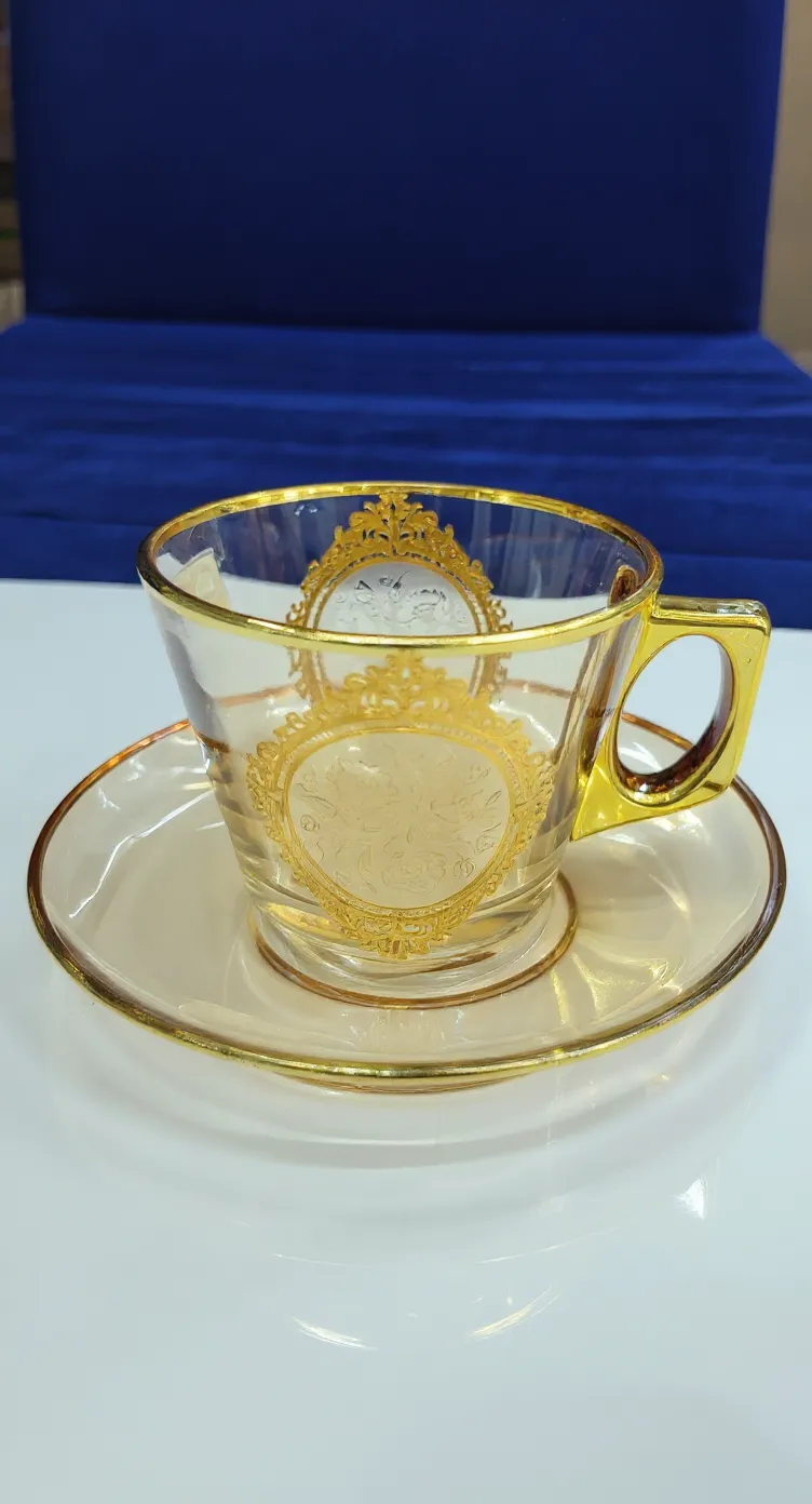 Gold-Embellished Teacup and Saucer