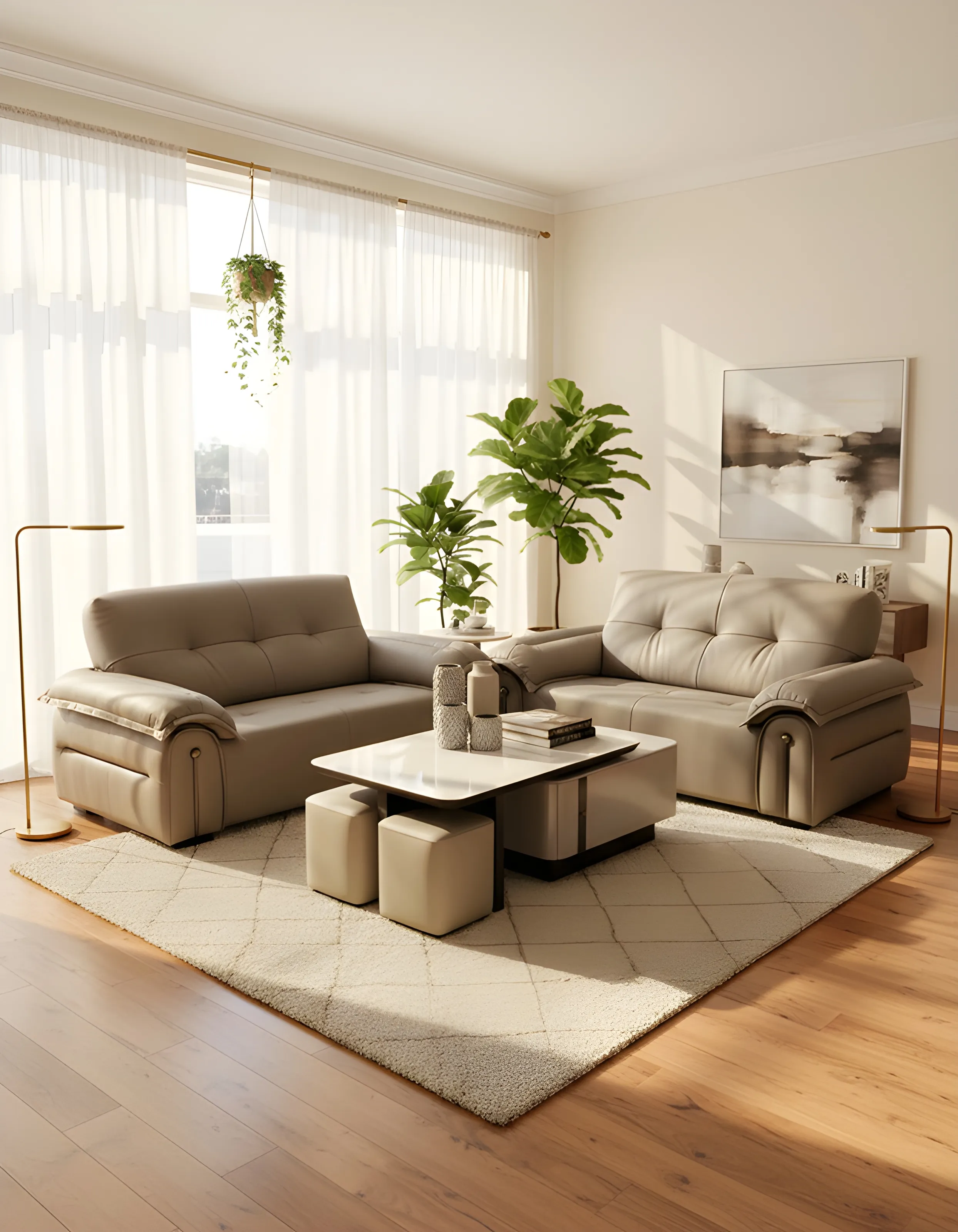 Modern Leather Sofa Set