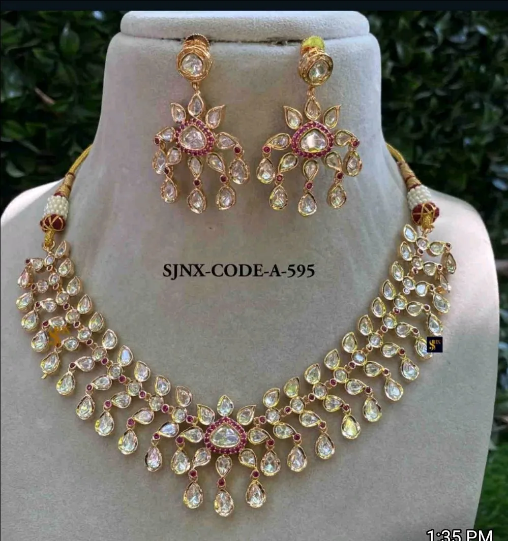 Pure Brass Real Kundan Set 1