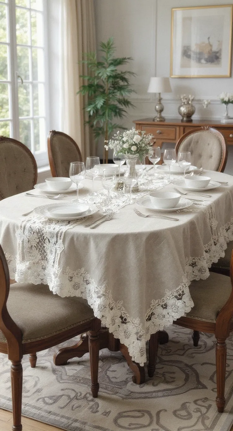 Flower Lace Linen Table Cloth