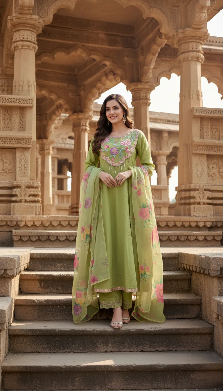 Embroidered Cottan Suit