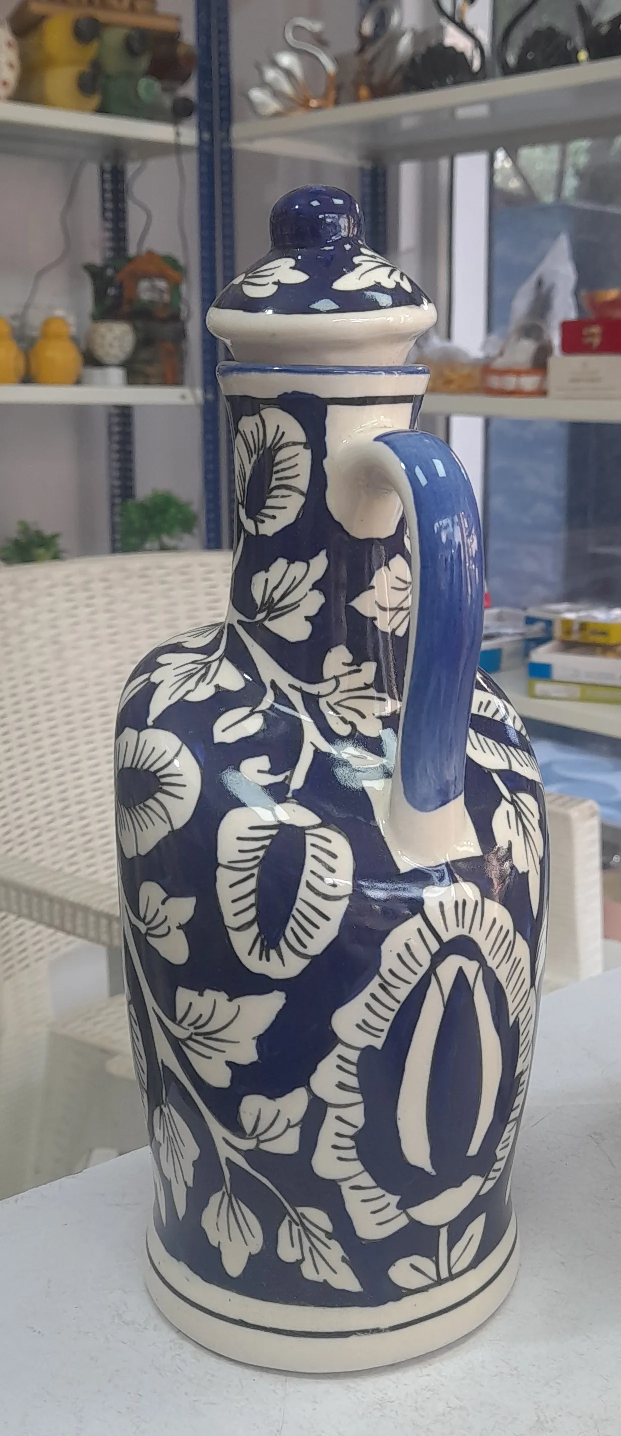 Blue Ceramic Oil Dispenser view 2