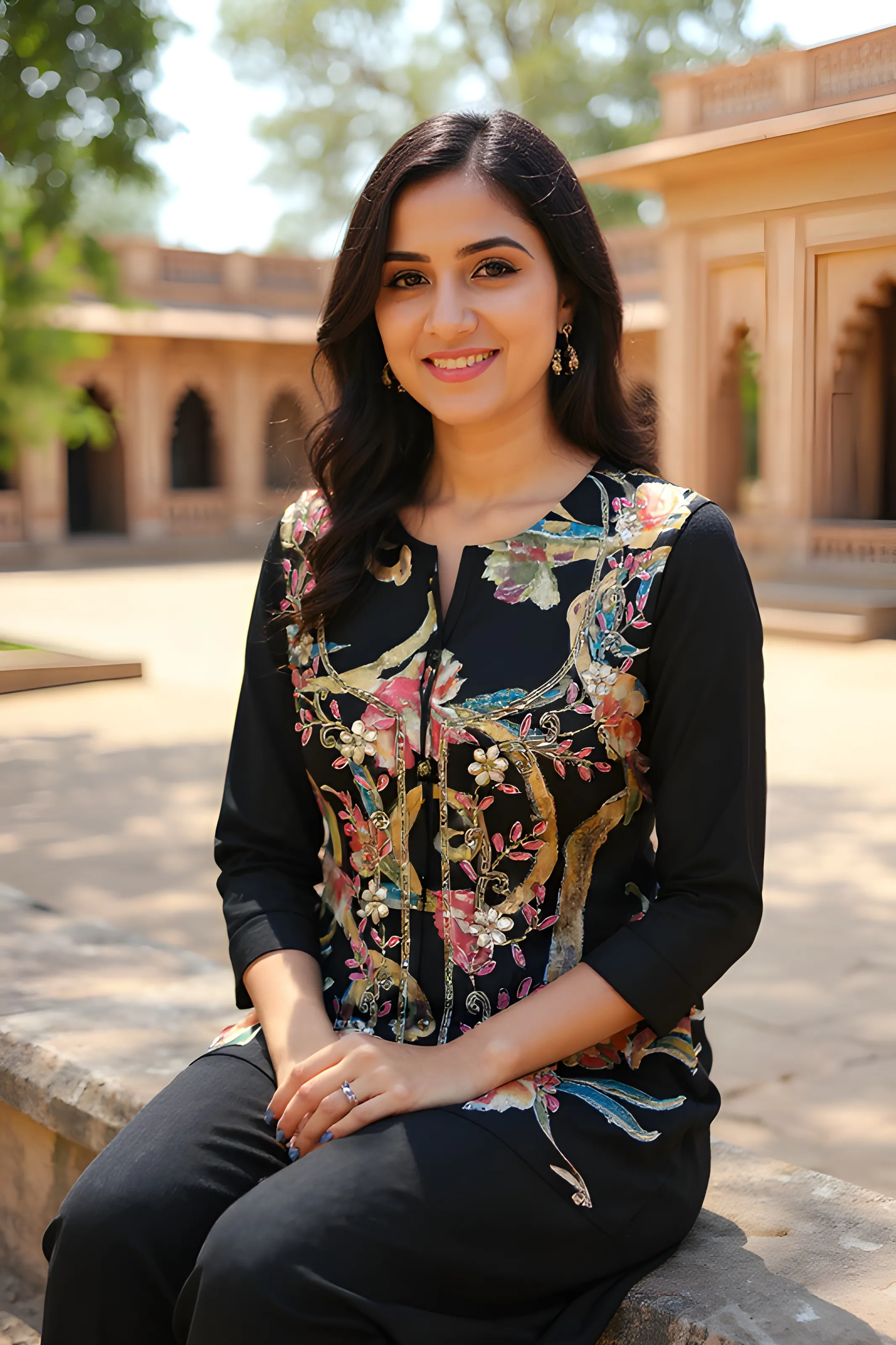 Jam Foil Embroidered Kurti