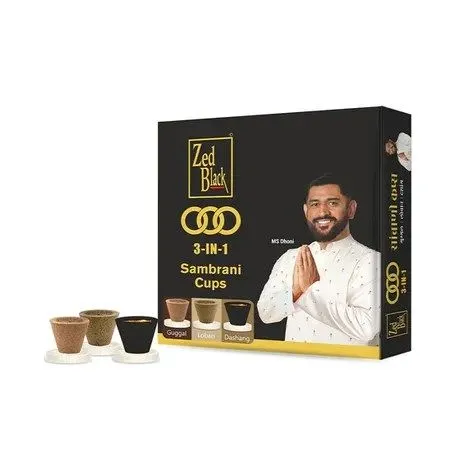 Zed Black 3-In-1 Sambrani Cups 12 N