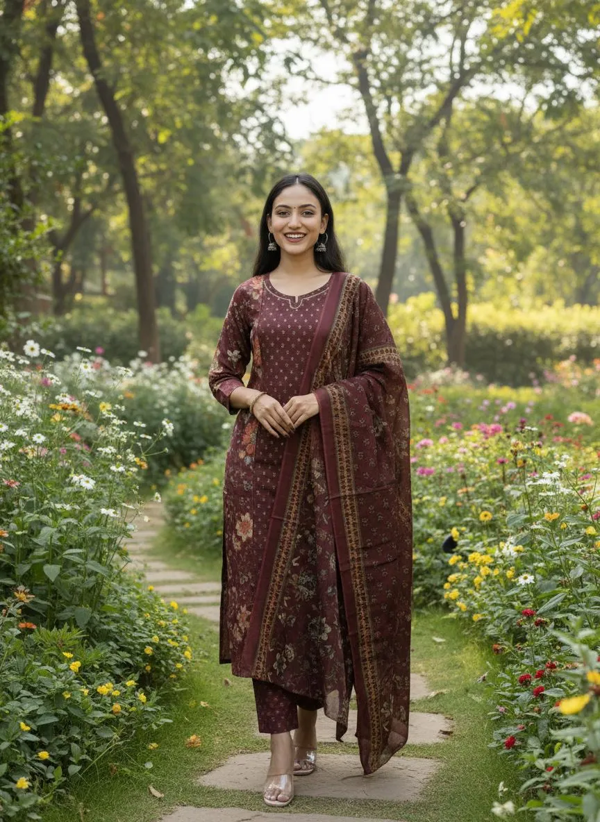 Cotton Brown Embroidery Set