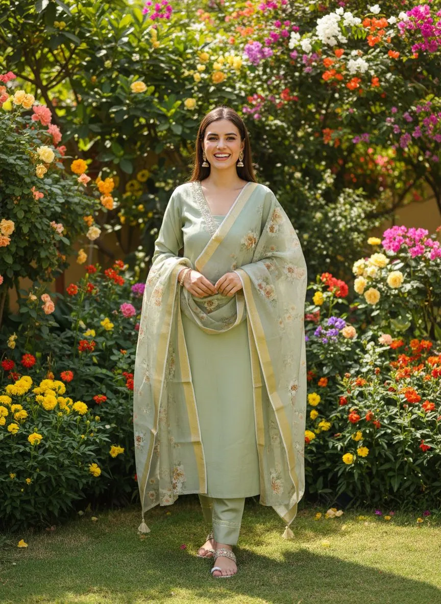 Pistachio Green Salwar Suit